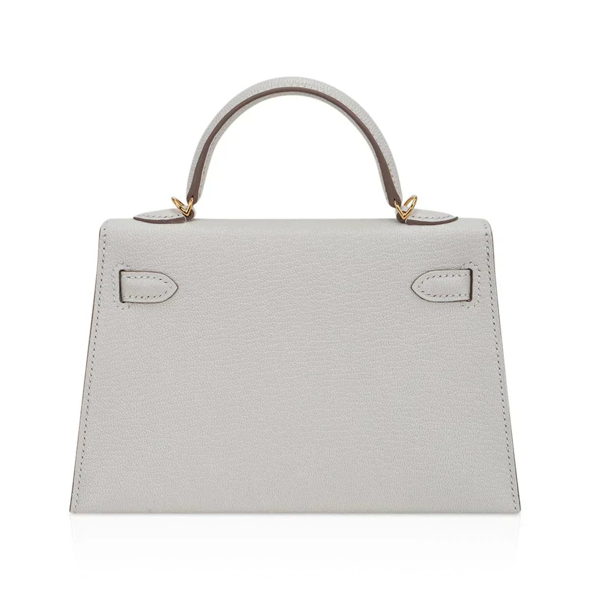 Mini Kelly 20 Bag Sellier Mushroom Chevre with Gold Hardware