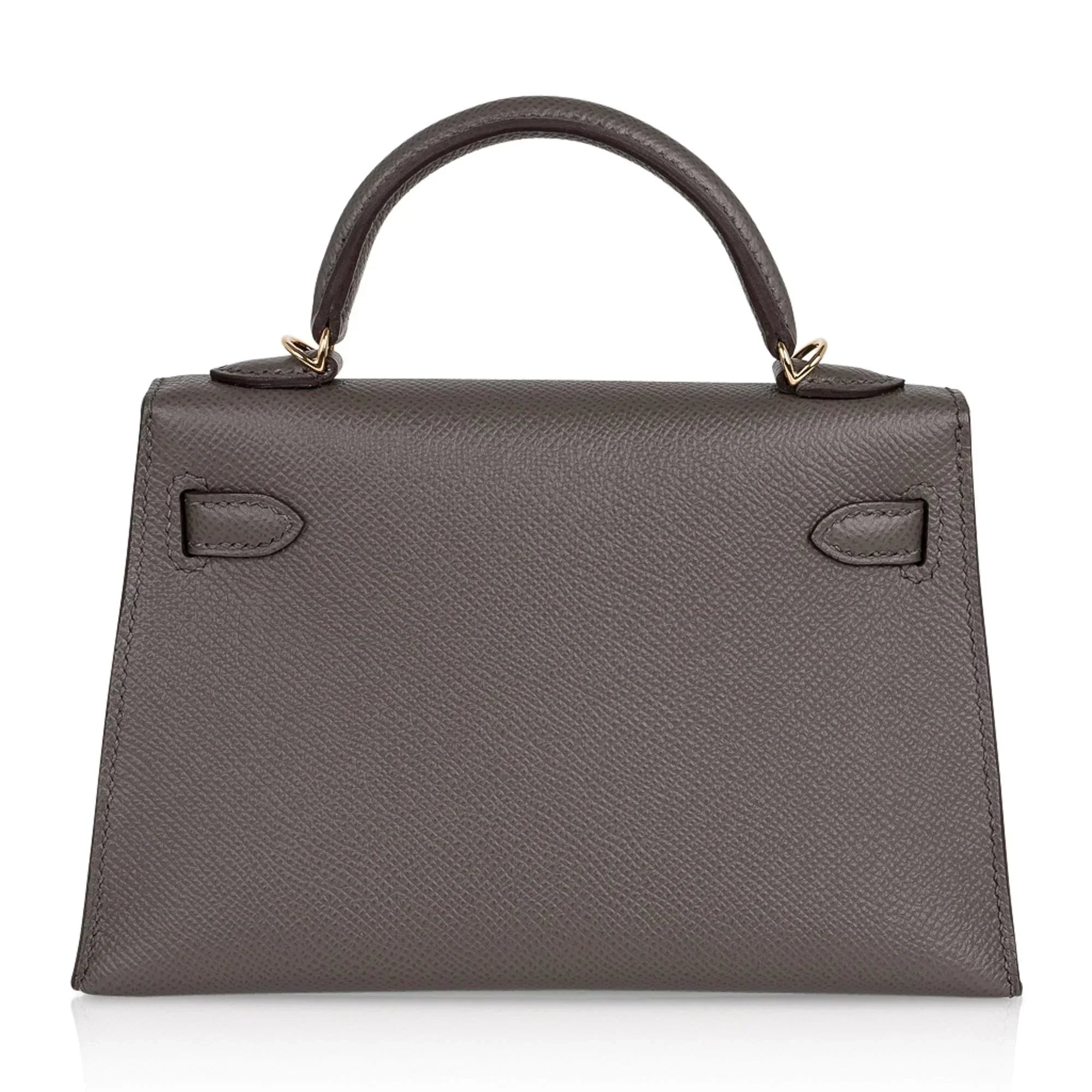 Kelly 20 Mini Sellier Bag Etain Epsom Leather Gold Hardware New w/Box