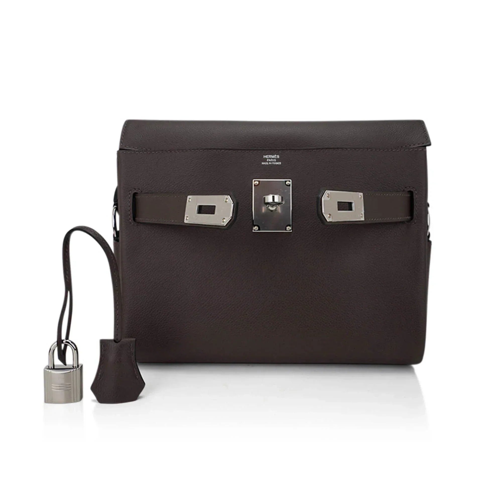 Kelly Messenger 25 Bag Ecorce Evercolor Leather with Palladium Hardware