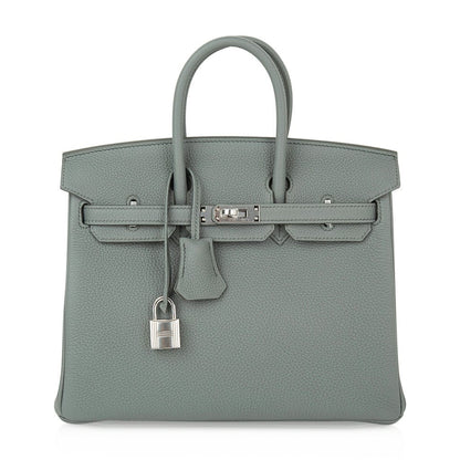 Birkin 25 Bag Vert Amande Togo Palladium Hardware