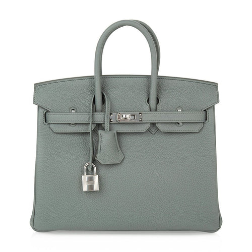 Birkin 25 Bag Vert Amande Togo Palladium Hardware