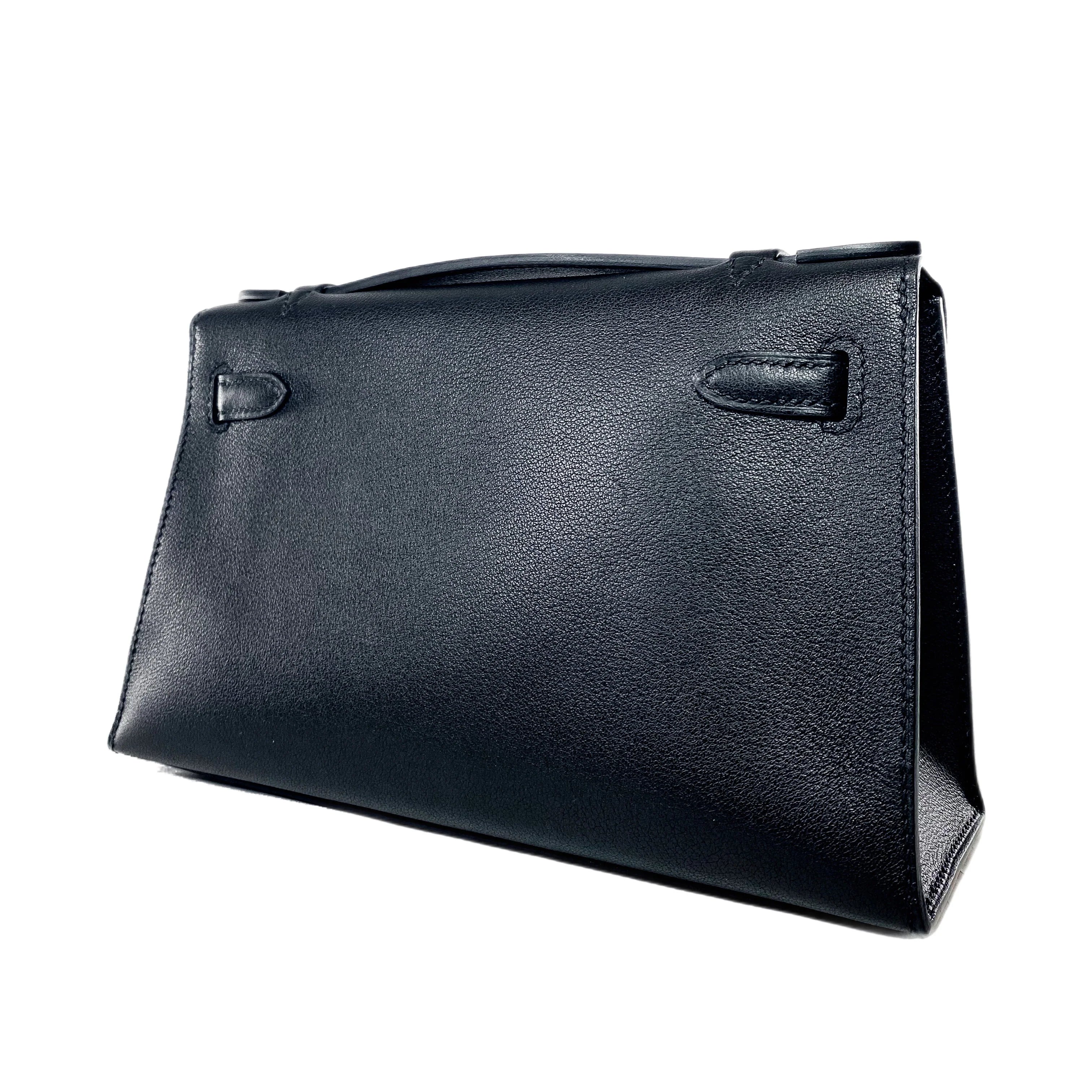 Kelly Pochette Noir Madame Gold Hardware