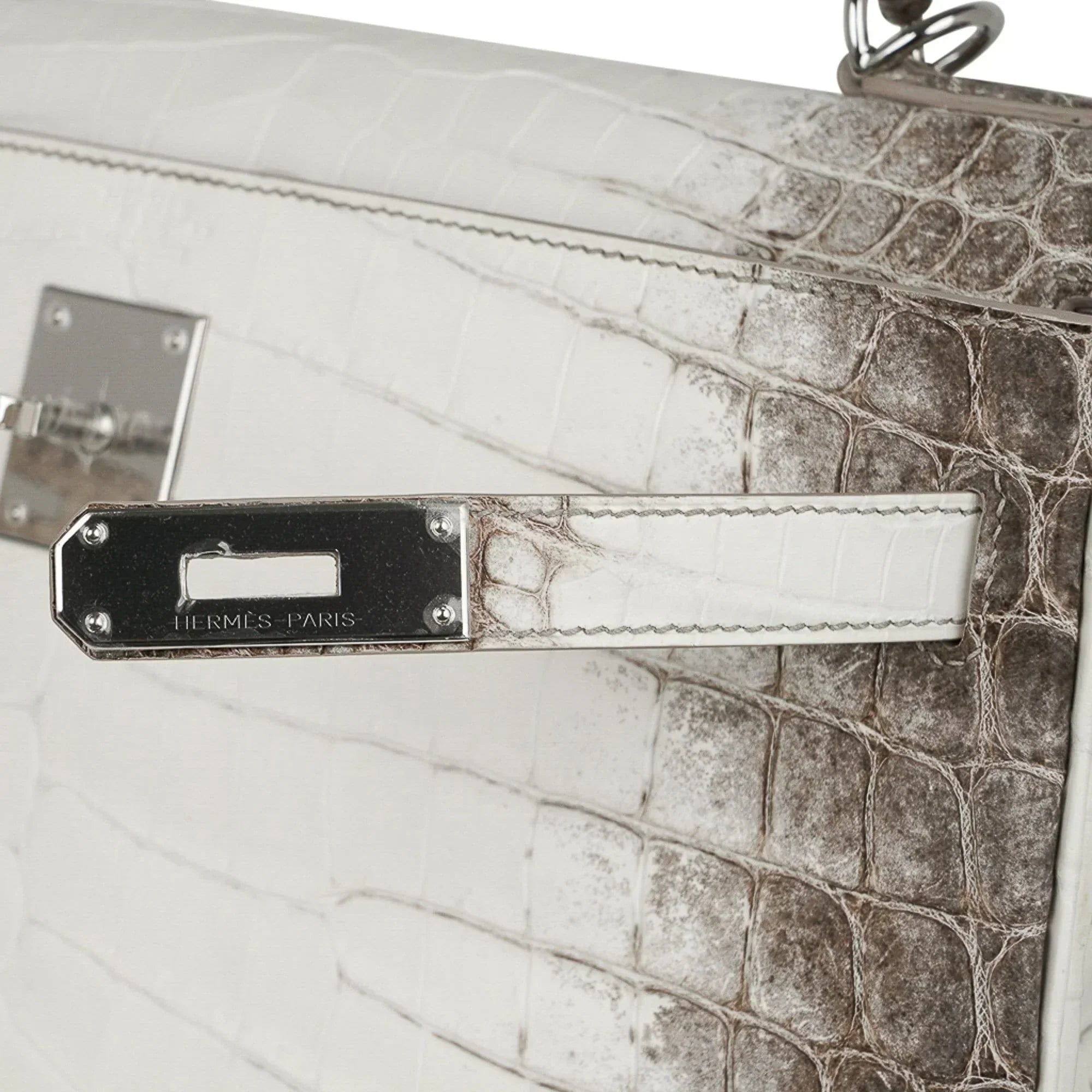 Limited Edition Kelly 32 Bag Himalaya Crocodile with Palladium Hardware