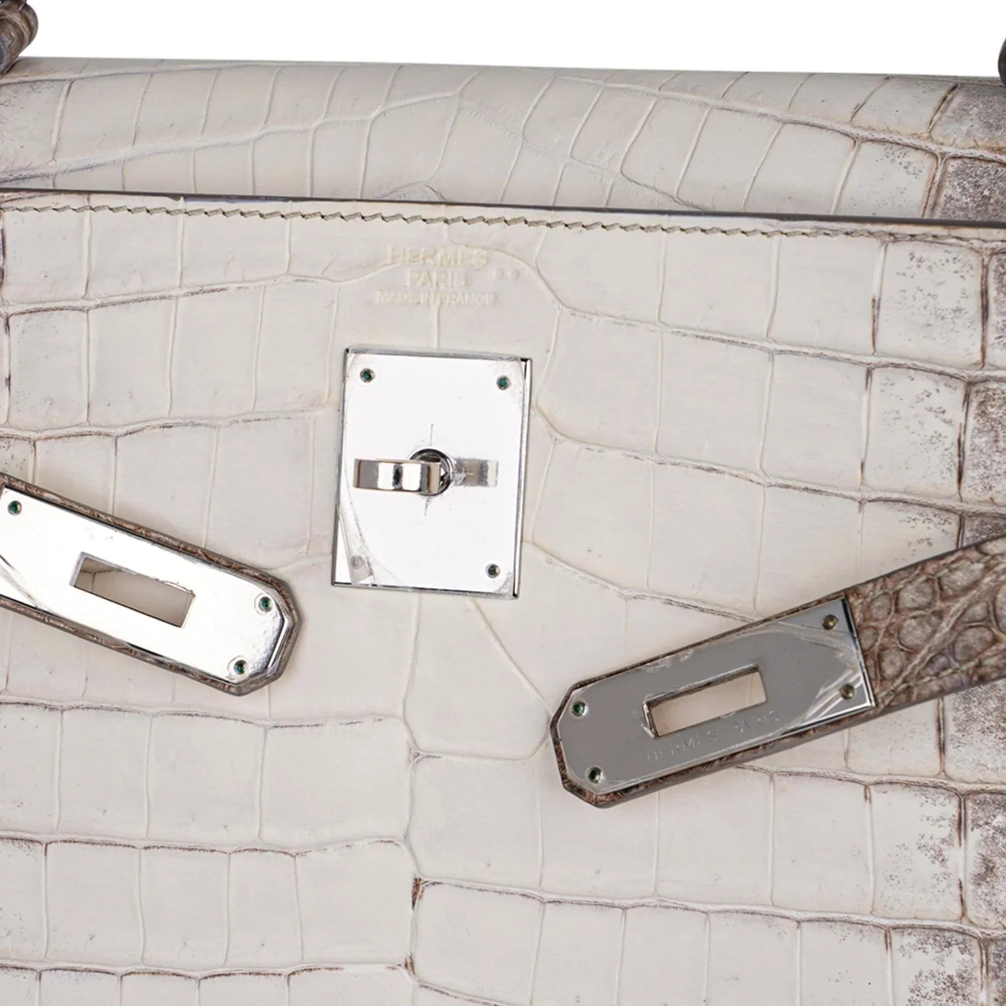 Limited Edition Kelly 32 Bag in Himalaya Crocodile with Palladium Hardware