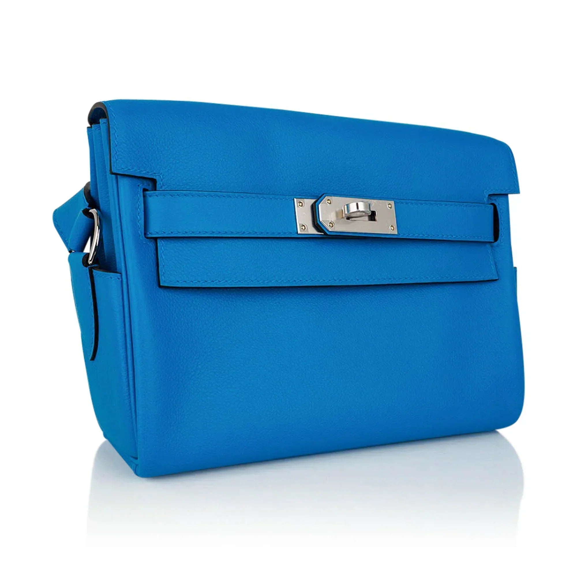Kelly Messenger PM Blue Zanzibar Evercolor Leather with Palladium Hardware