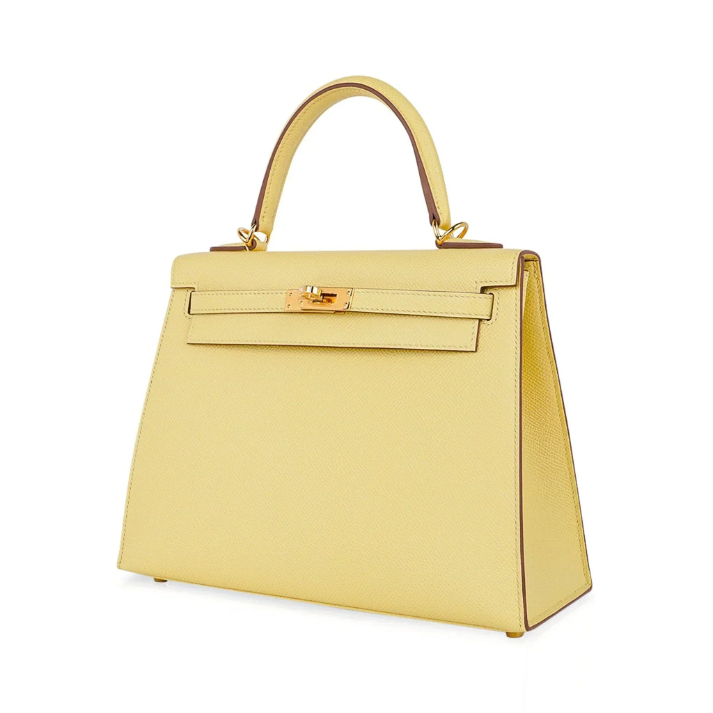 Kelly 25 Bag Jaune Poussin Epsom Gold Hardware