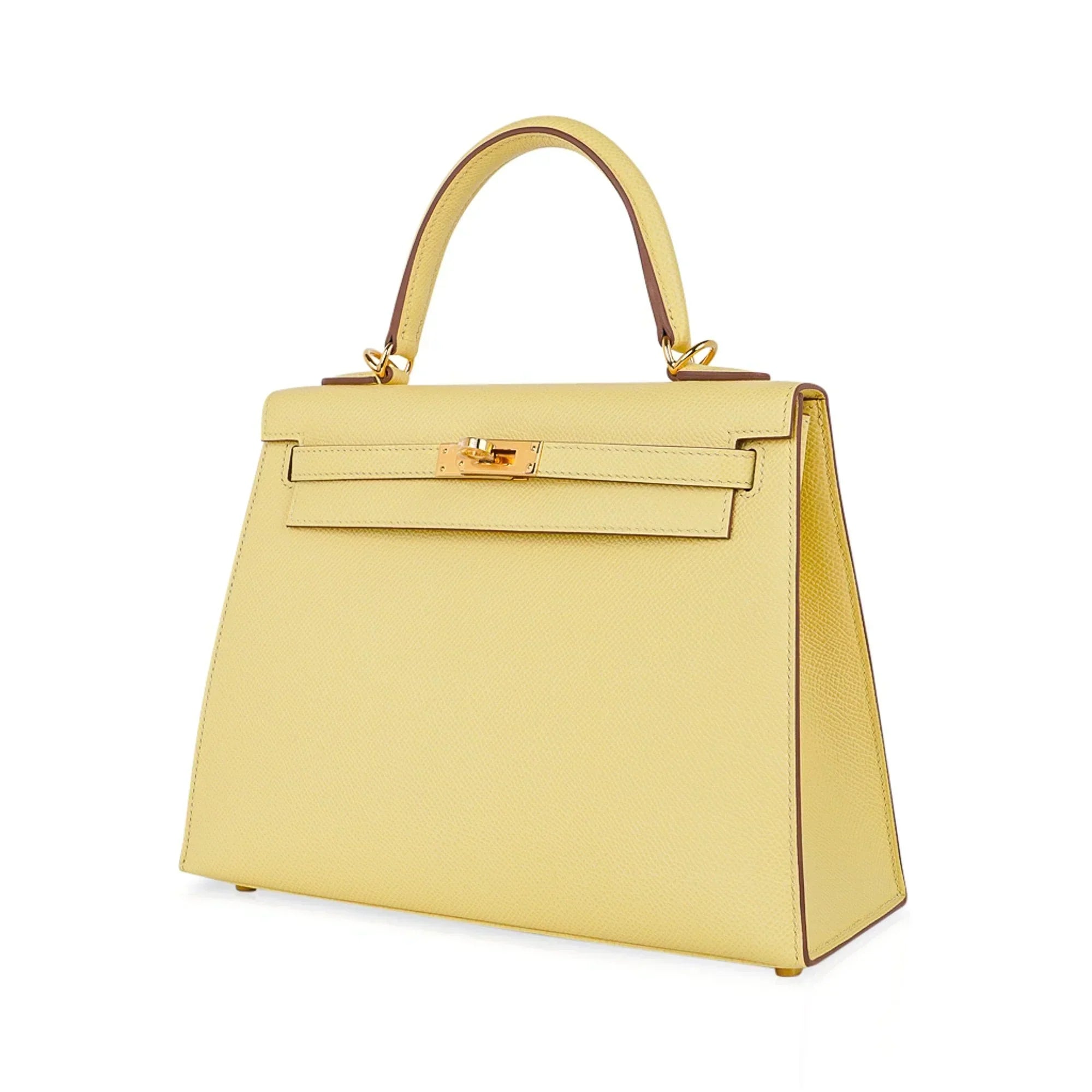Kelly 25 Bag Jaune Poussin Epsom Gold Hardware