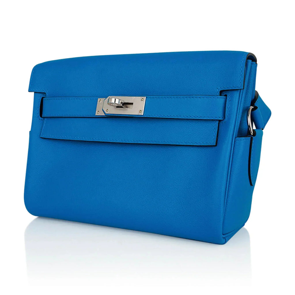 Kelly Messenger PM Blue Zanzibar Evercolor Leather with Palladium Hardware