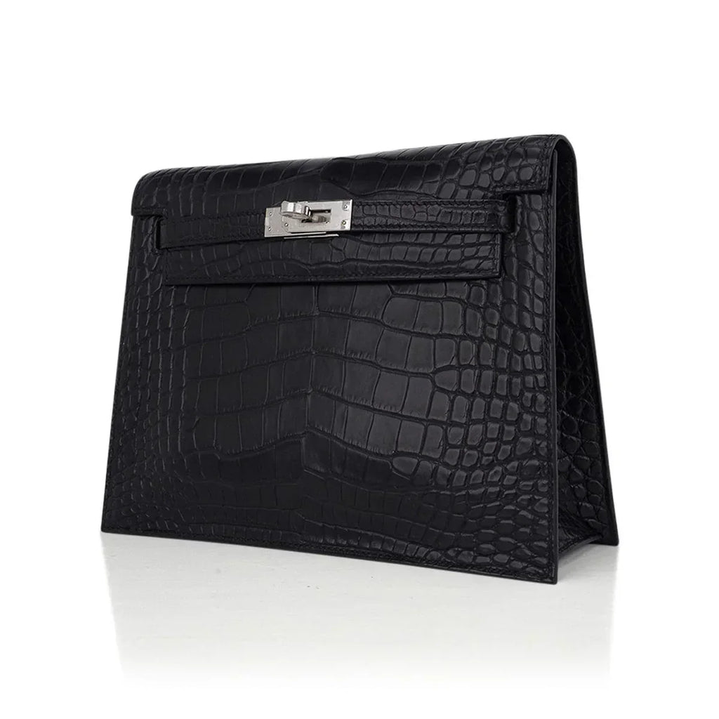Limited Edition Kelly Danse Bag Matte Black Crocodile