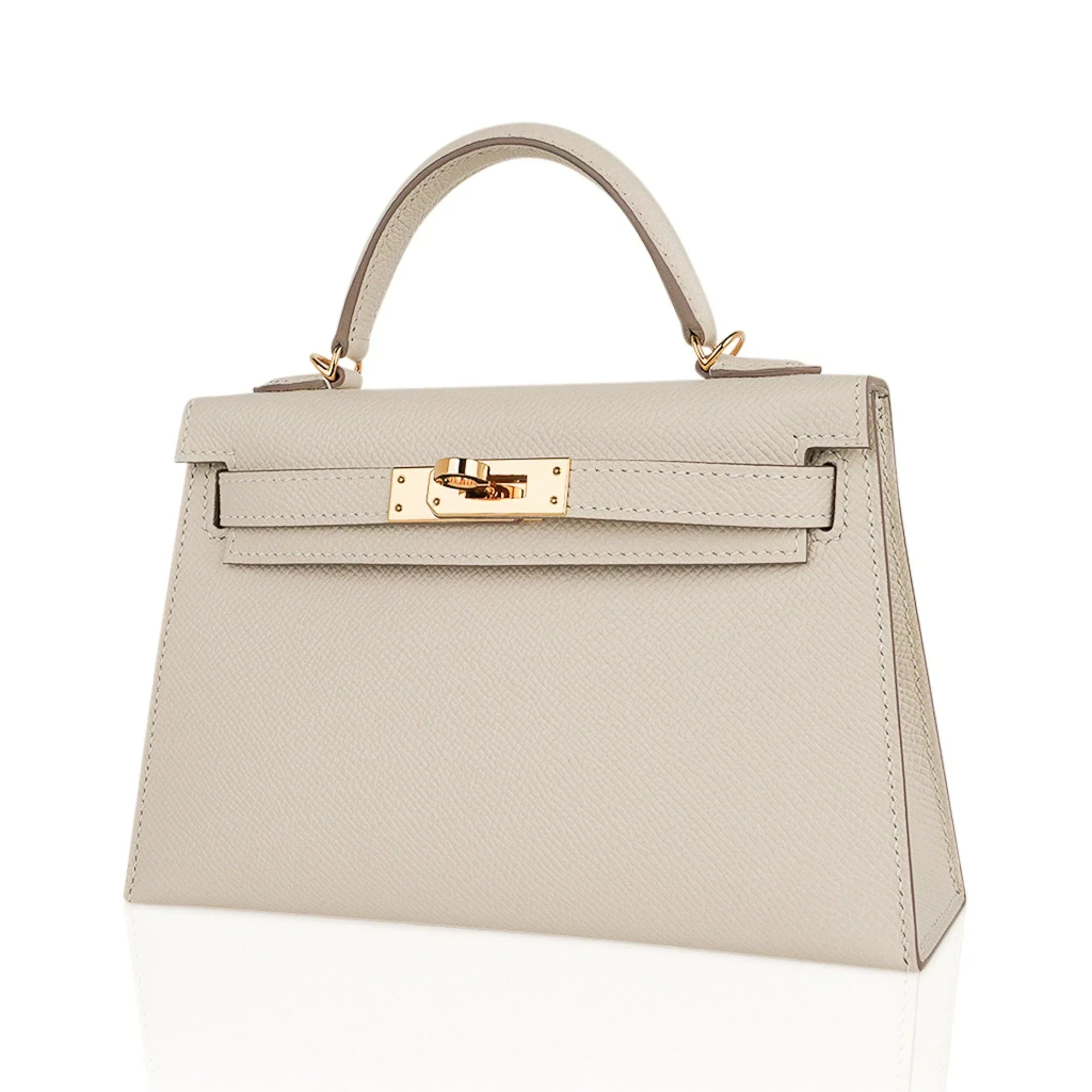Kelly 20 Mini Sellier Bag Craie Epsom Leather Gold Hardware