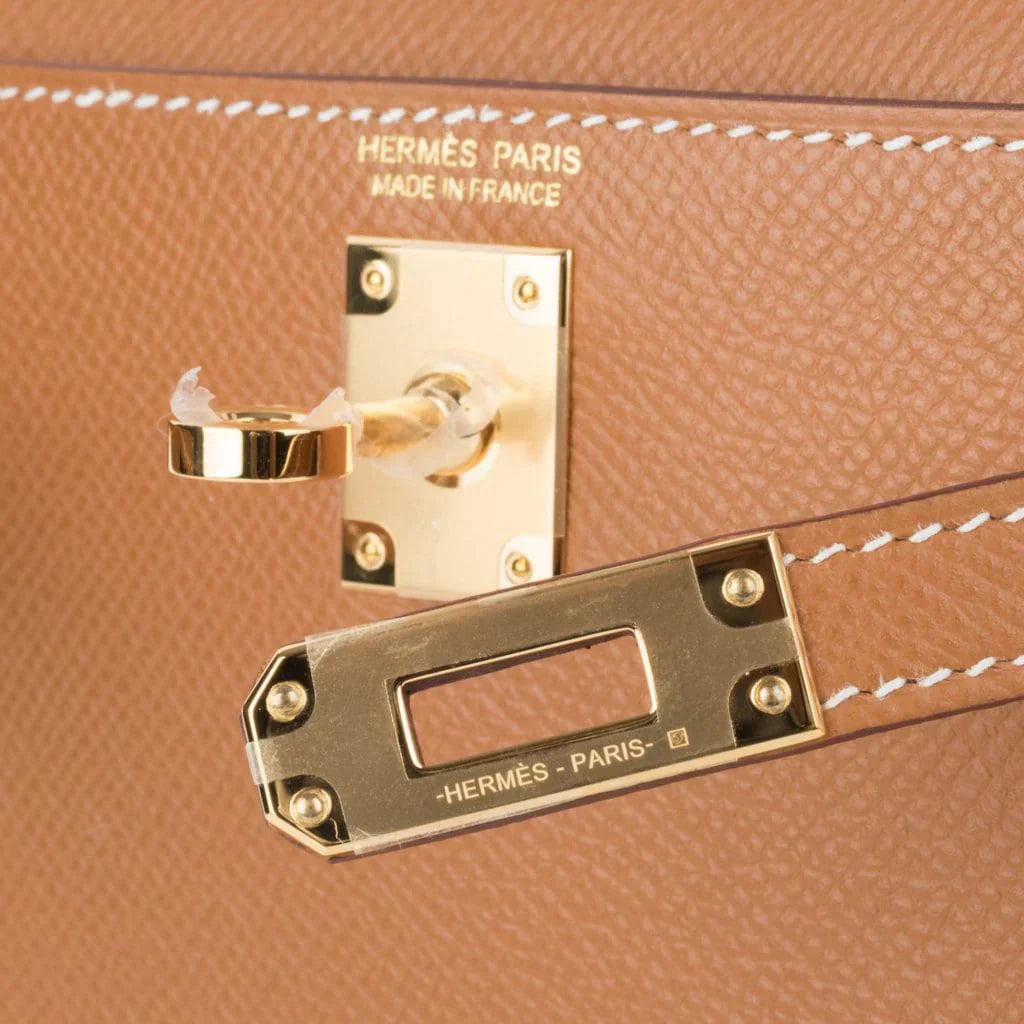 Mini Kelly 20 Bag Sellier Gold Epsom Leather with Gold Hardware