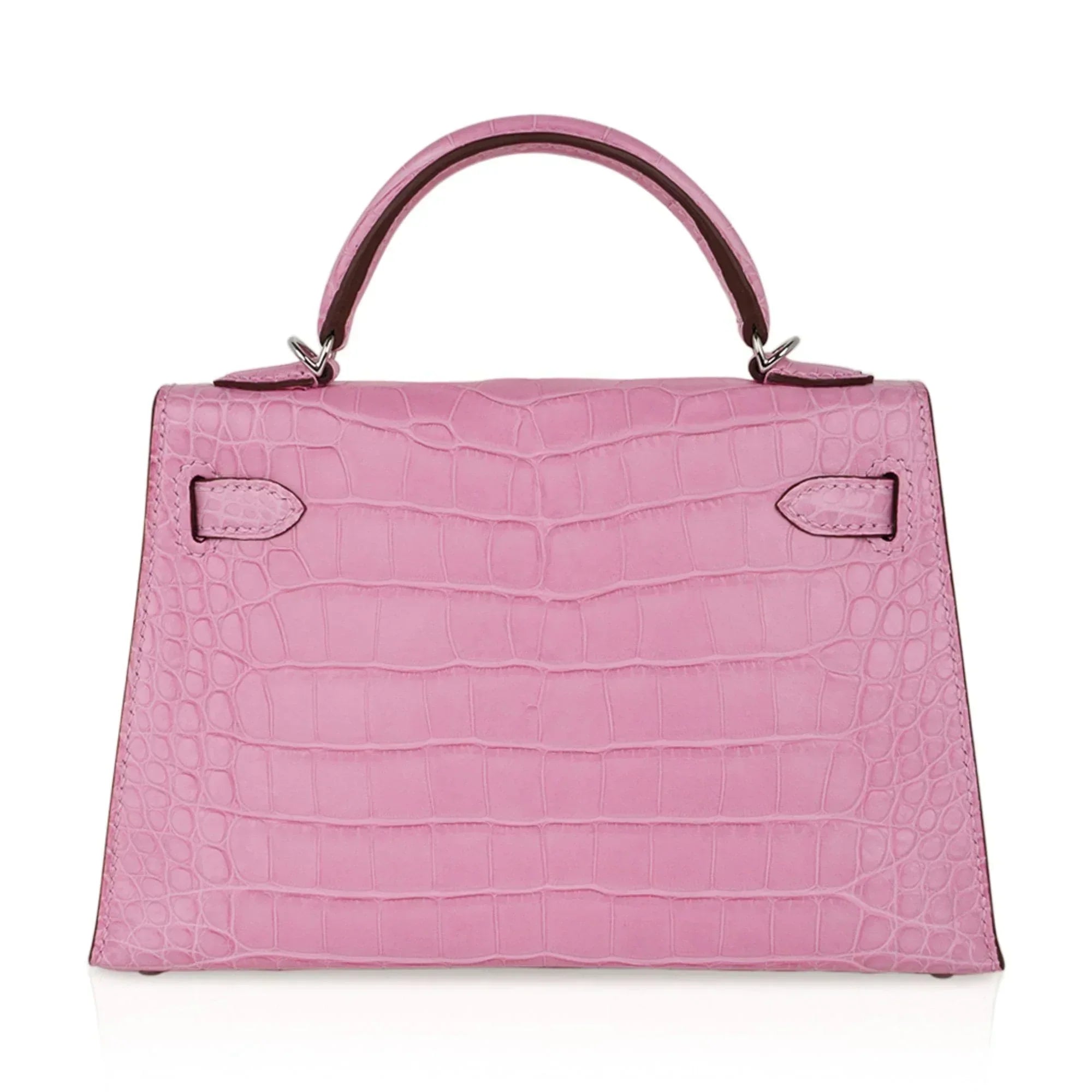 Kelly 20 Mini Sellier Bag 5P Pink Matte Alligator Palladium Limited Edition