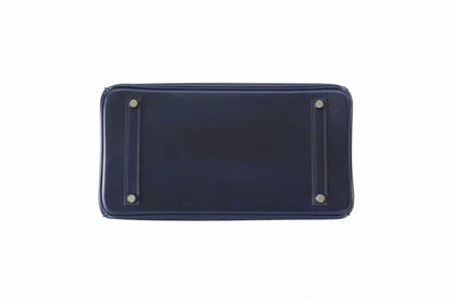Birkin 35 Bag (Bleu) Blue Marine Coveted Rare Box Leather Palladium