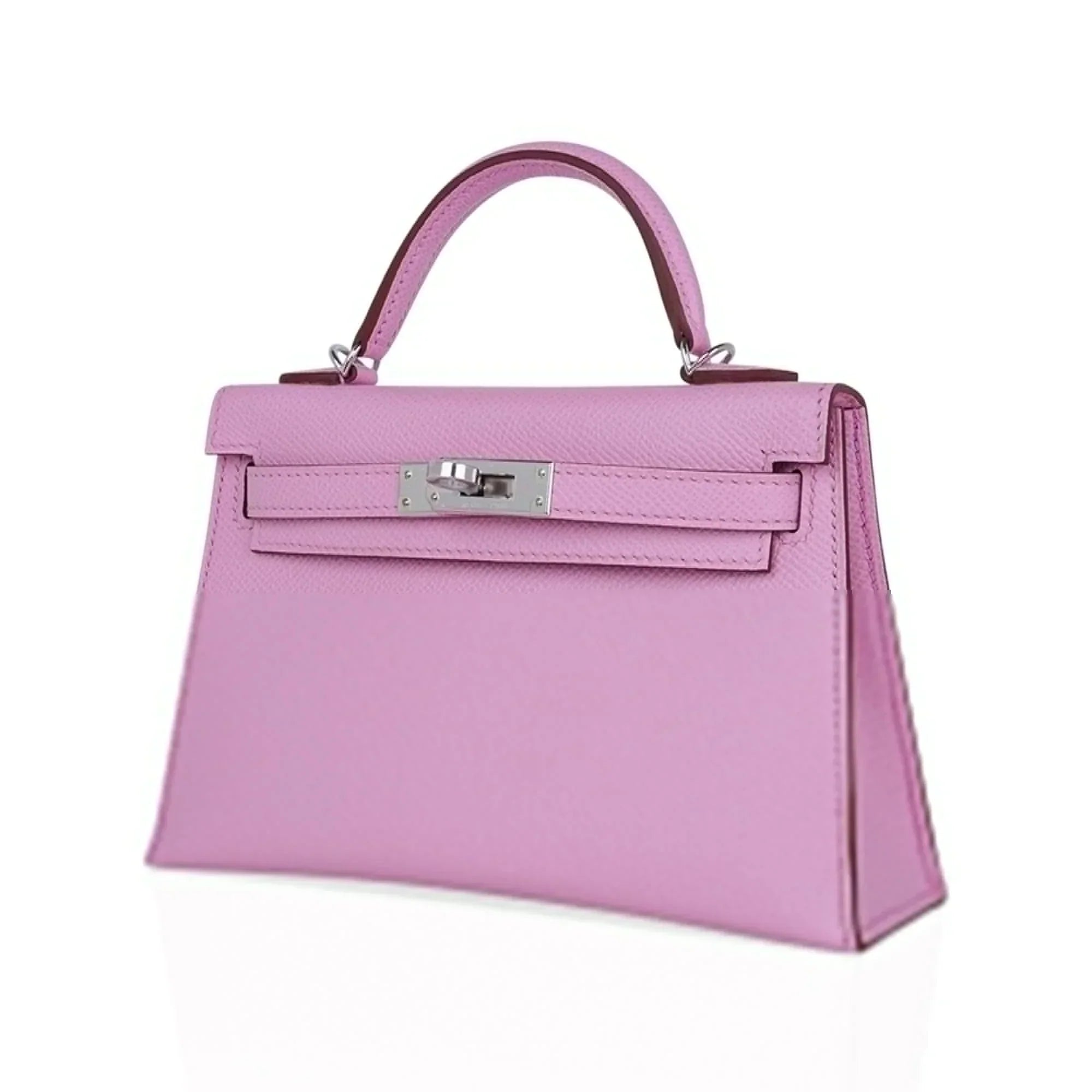 Mini Kelly 20 Bag Sellier Mauve Sylvestre Epsom with Palladium Hardware