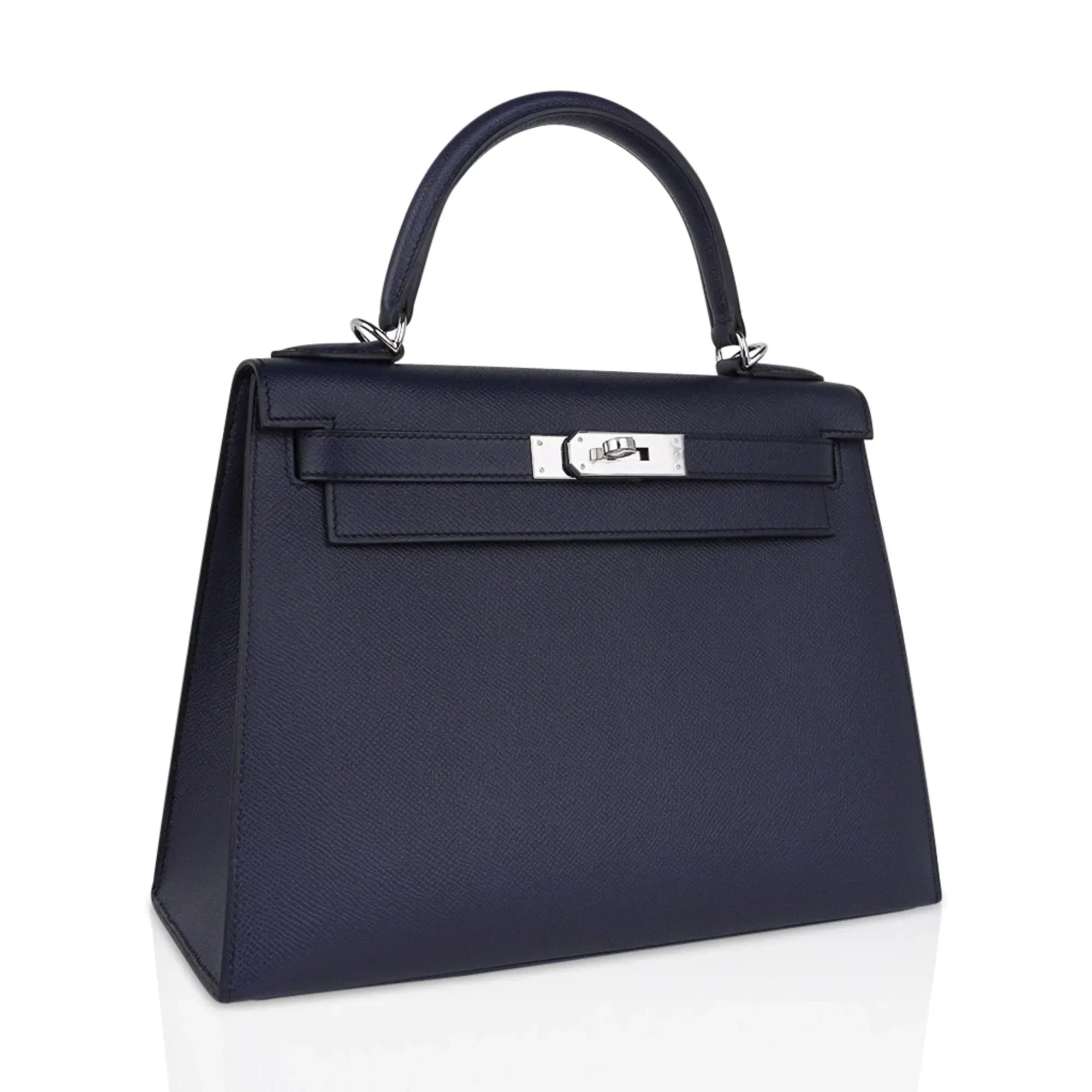Kelly 28 Bag Blue Indigo Sellier Epsom Palladium Hardware New/Box