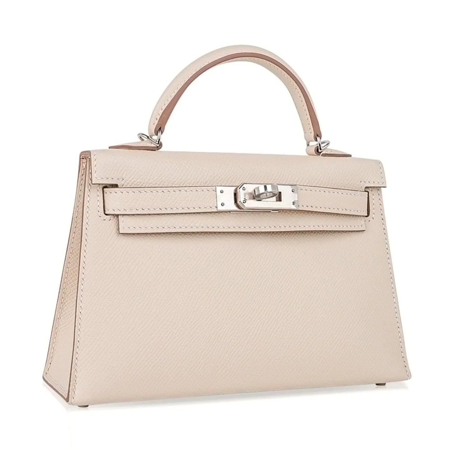 Kelly 20 Mini Sellier Bag Craie Epsom Leather Palladium Hardware New w/Box