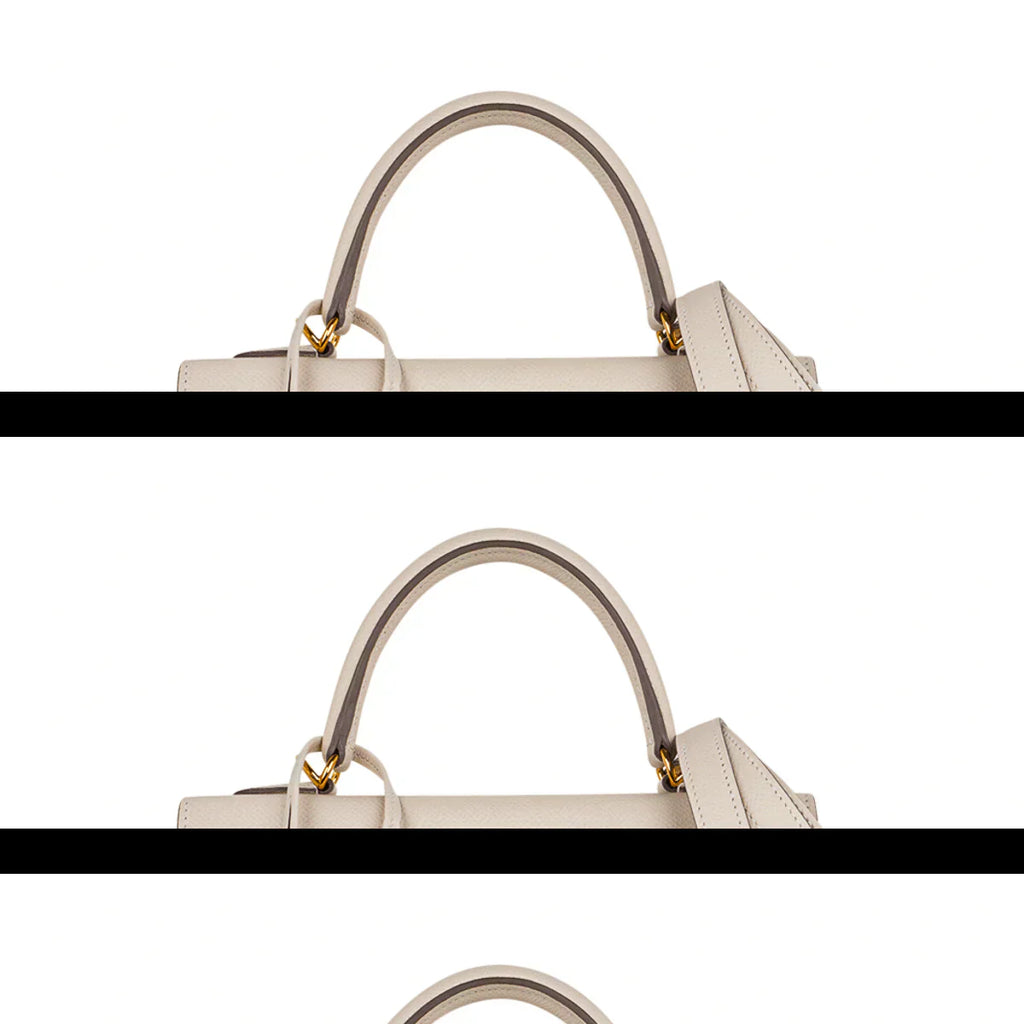 Kelly 25 Sellier Bag Craie Epsom Leather with Gold Hardware