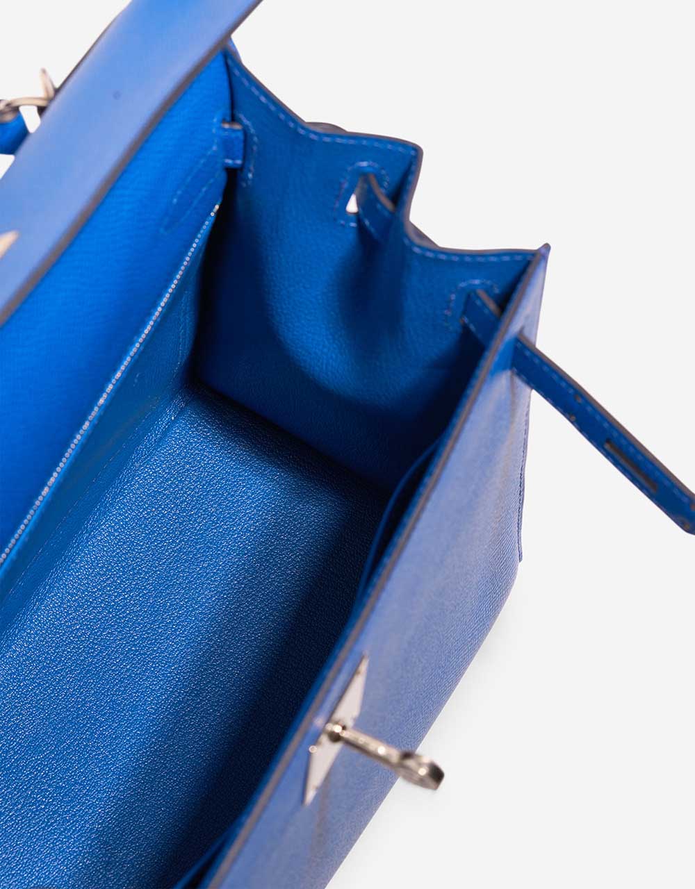 Kelly 2nd-Generation Epsom Blue Royal Palladium Hardware