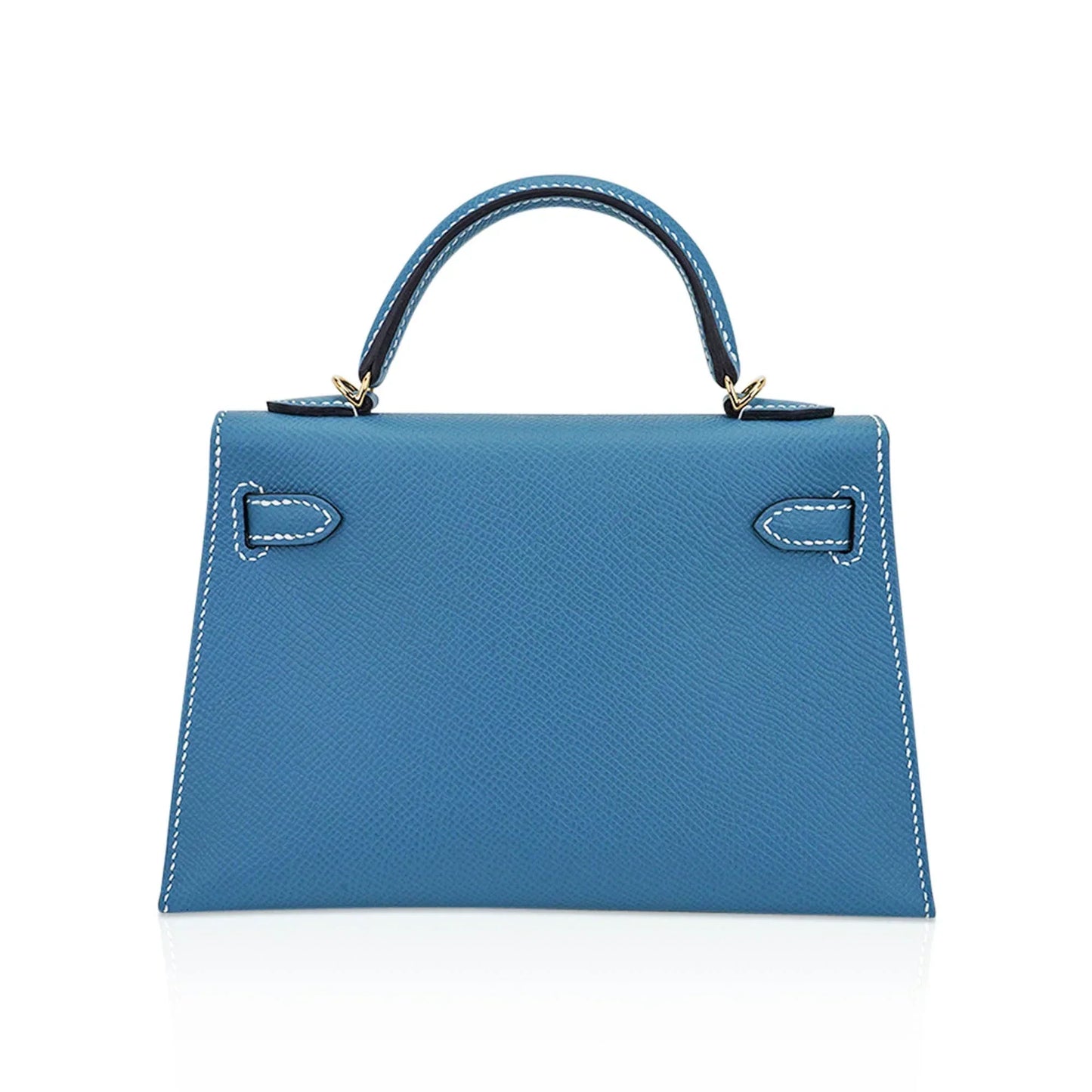 Mini Kelly 20 Bag Sellier New Blue Jean Epsom Leather with Gold Hardware
