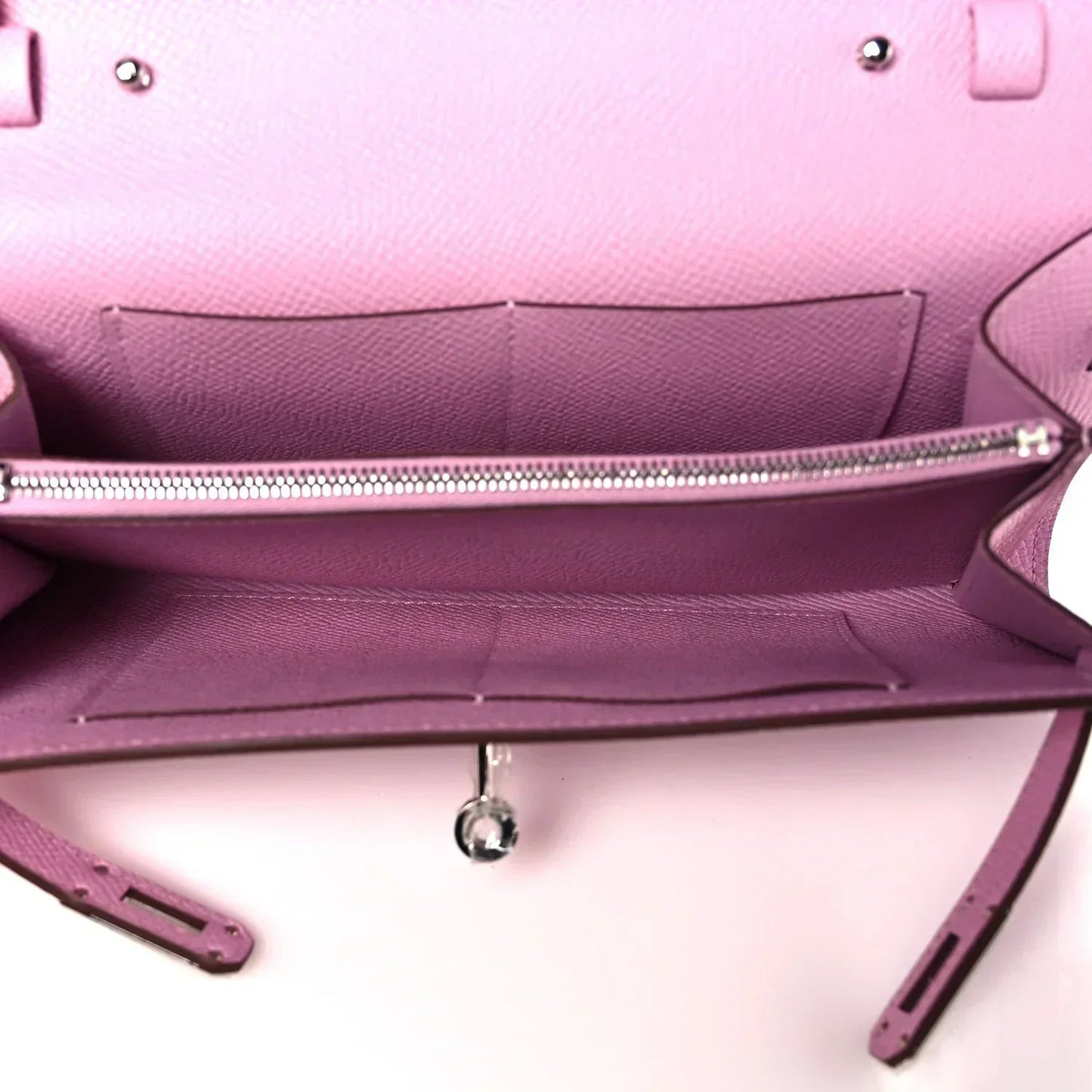 Kelly To Go Wallet Mauve Sylvestre Epsom Palladium Hardware