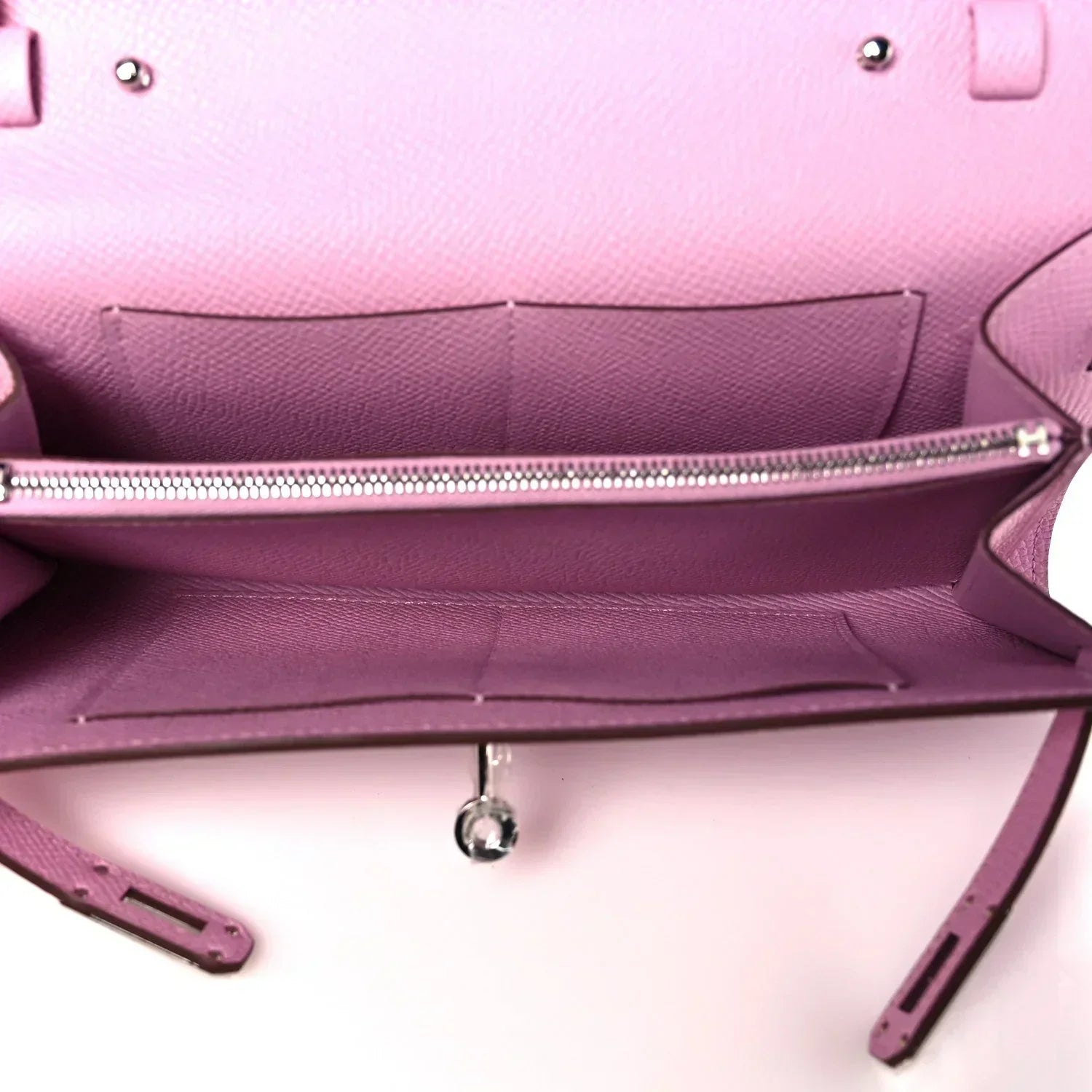 Kelly To Go Wallet Mauve Sylvestre Epsom Palladium Hardware