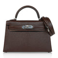 Kelly 20 Bi-Color Mini Sellier Bag Havane / Etrusque Chevre Palladium