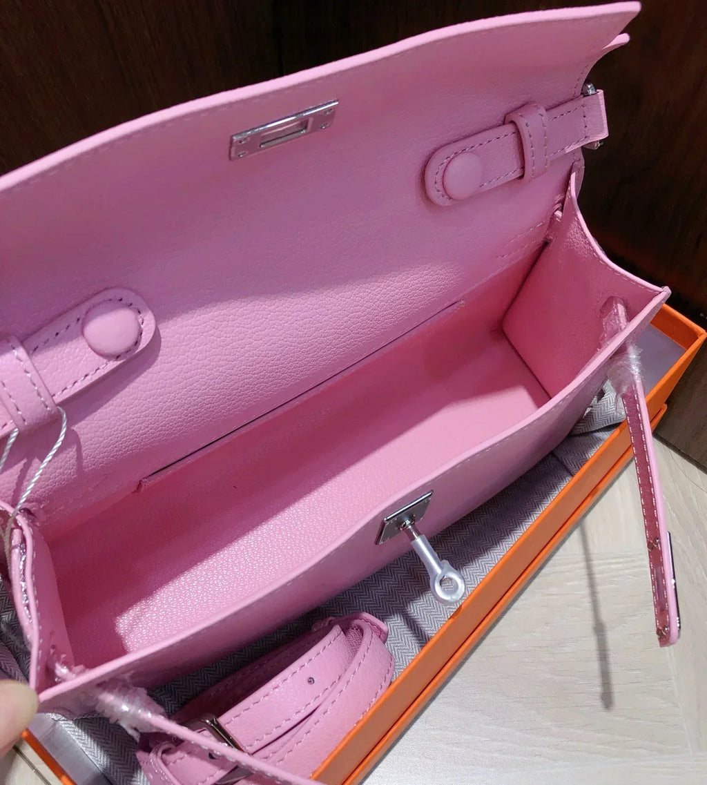 Kelly To Go Wallet Mauve Sylvestre Epsom Palladium Hardware