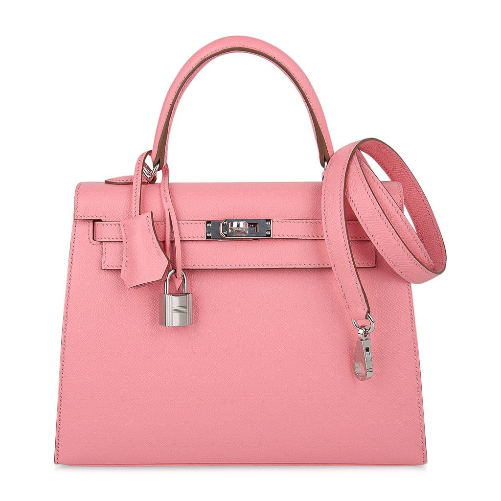 Kelly 25 Sellier Bag Pink Rose Confetti Palladium Hardware Epsom Leather