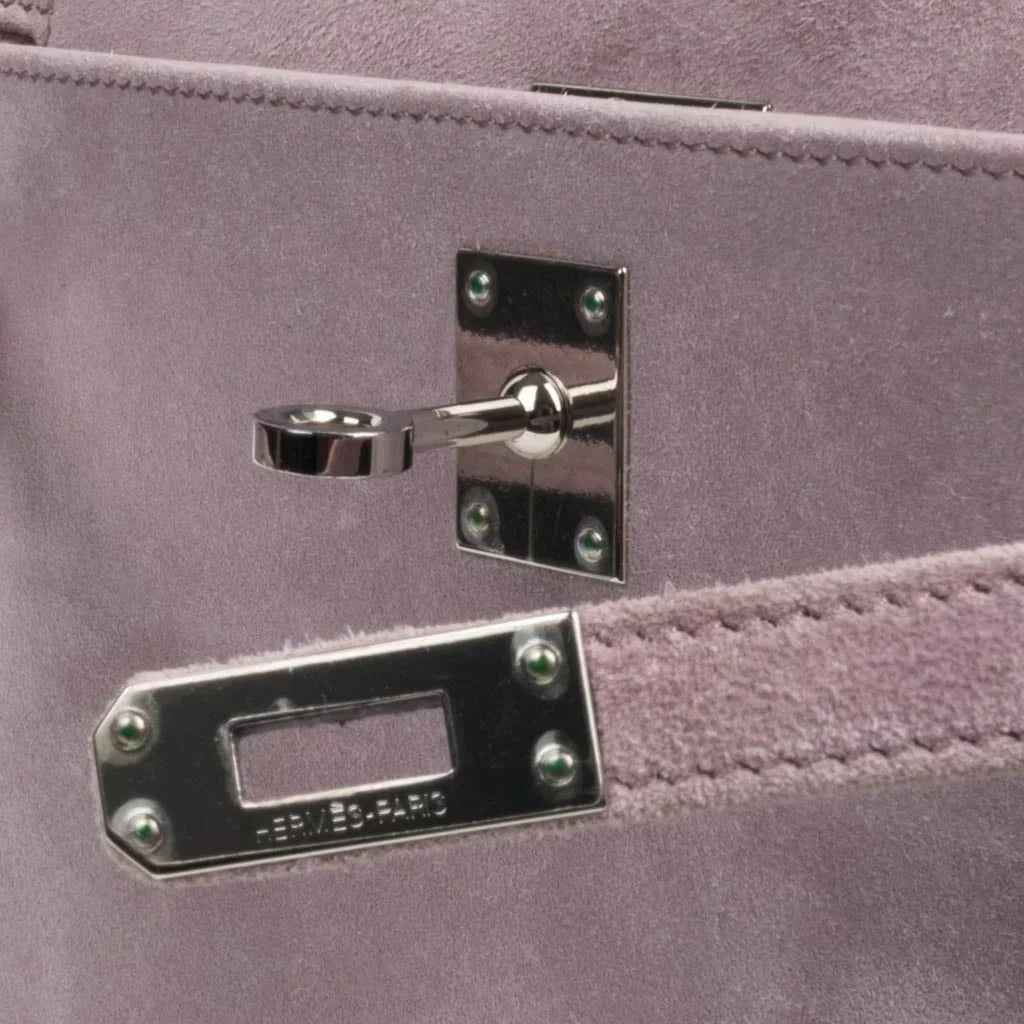Kelly Pochette Lilac Doblis Suede Palladium