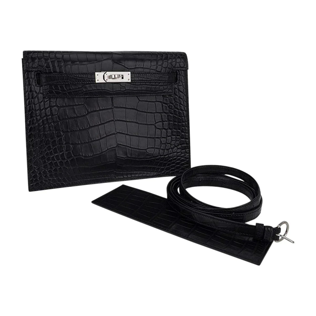 Limited Edition Kelly Danse Bag Matte Black Crocodile