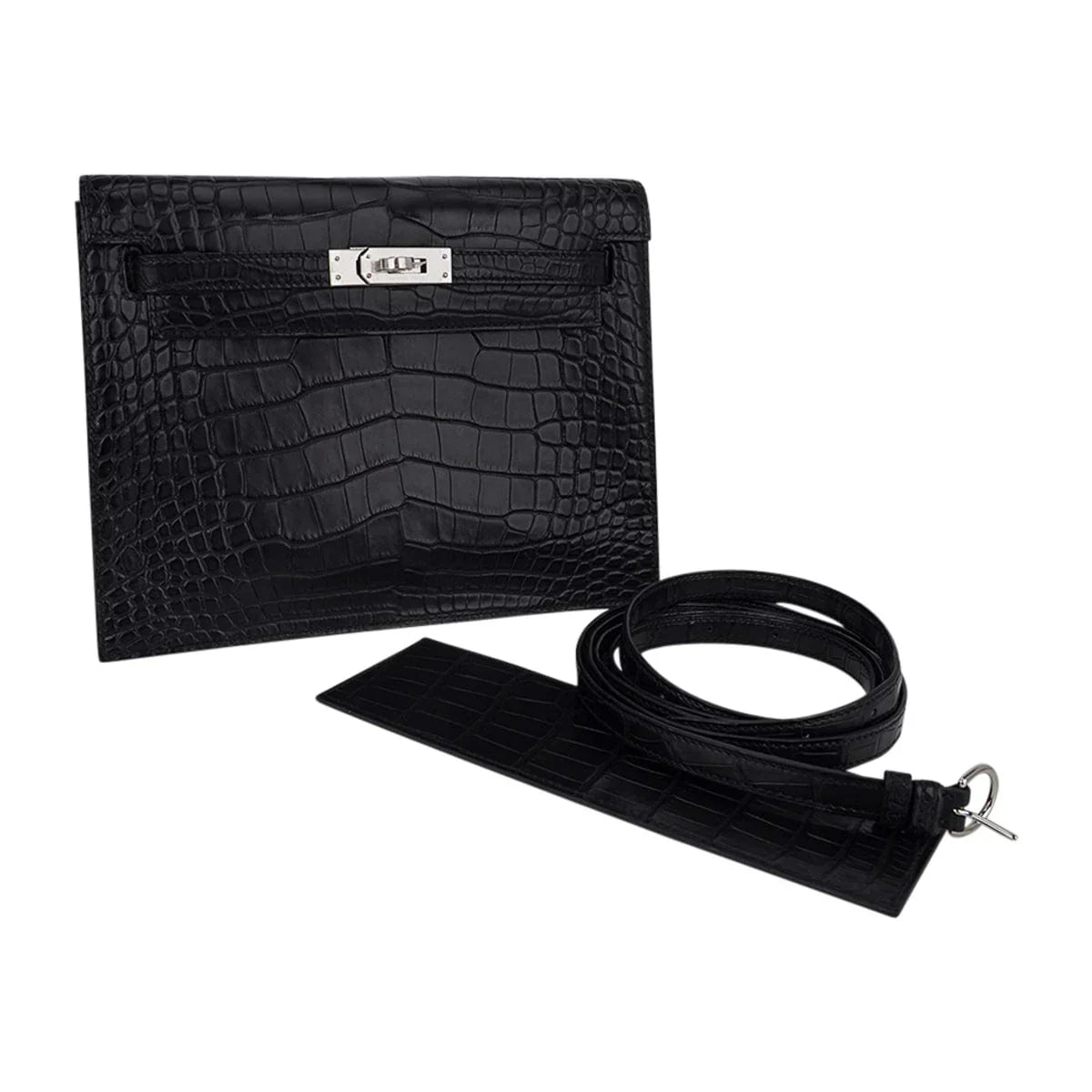 Limited Edition Kelly Danse Bag Matte Black Crocodile