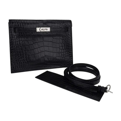 Limited Edition Kelly Danse Bag Matte Black Crocodile