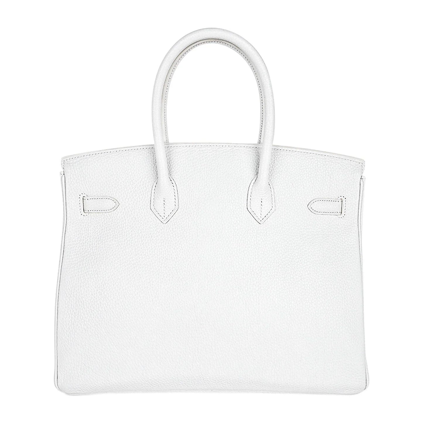 Birkin 35 Bag White Clemence Leather with Palladium Hardware