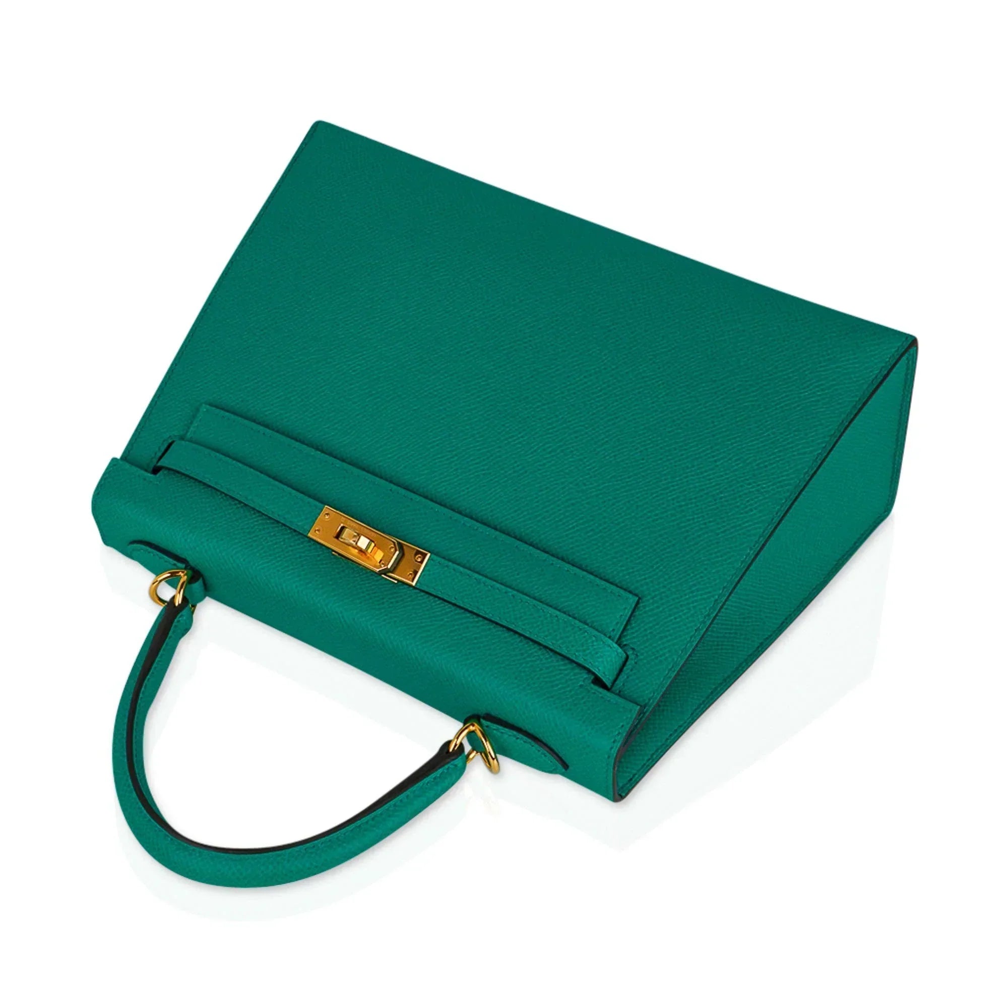 Kelly 25 Sellier Bag Jade Epsom Leather with Gold Hardware