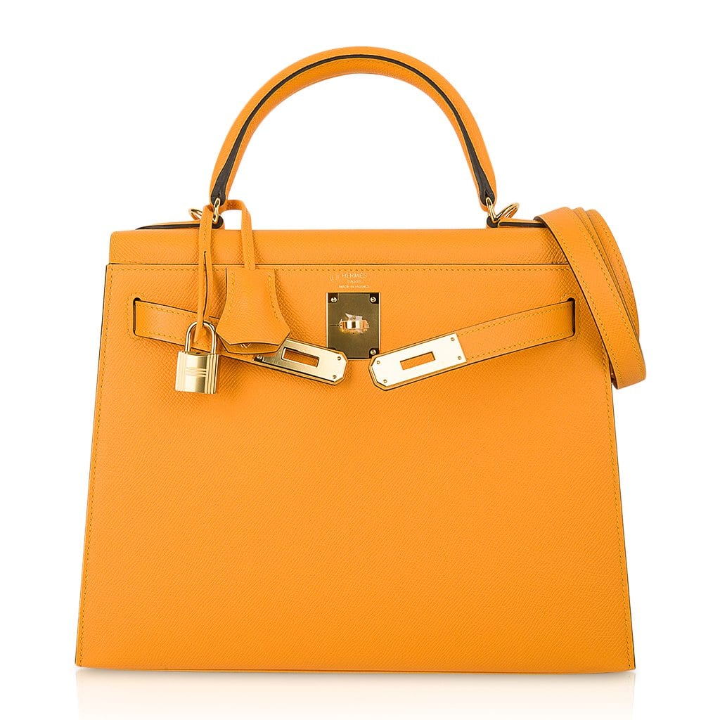 Kelly Sellier 28 Bag Jaune D’Or Epsom Leather Gold Hardware