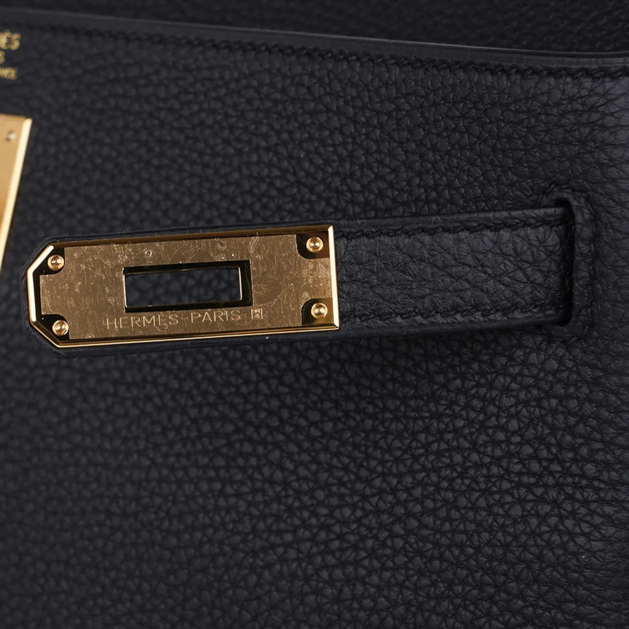 Kelly 32 Retourne Bag Black Gold Hardware Togo Leather