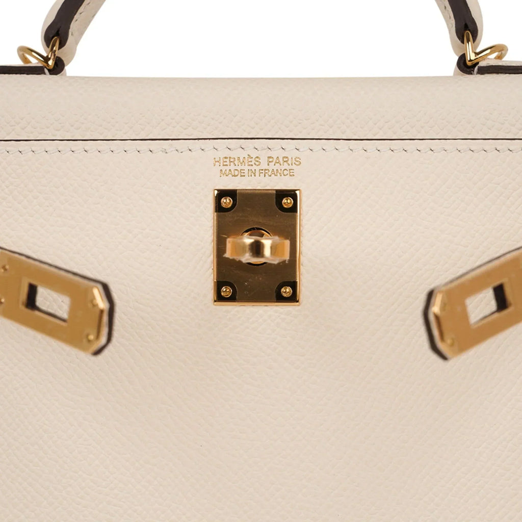 Mini Kelly 20 Bag Sellier Nata Epsom with Gold Hardware