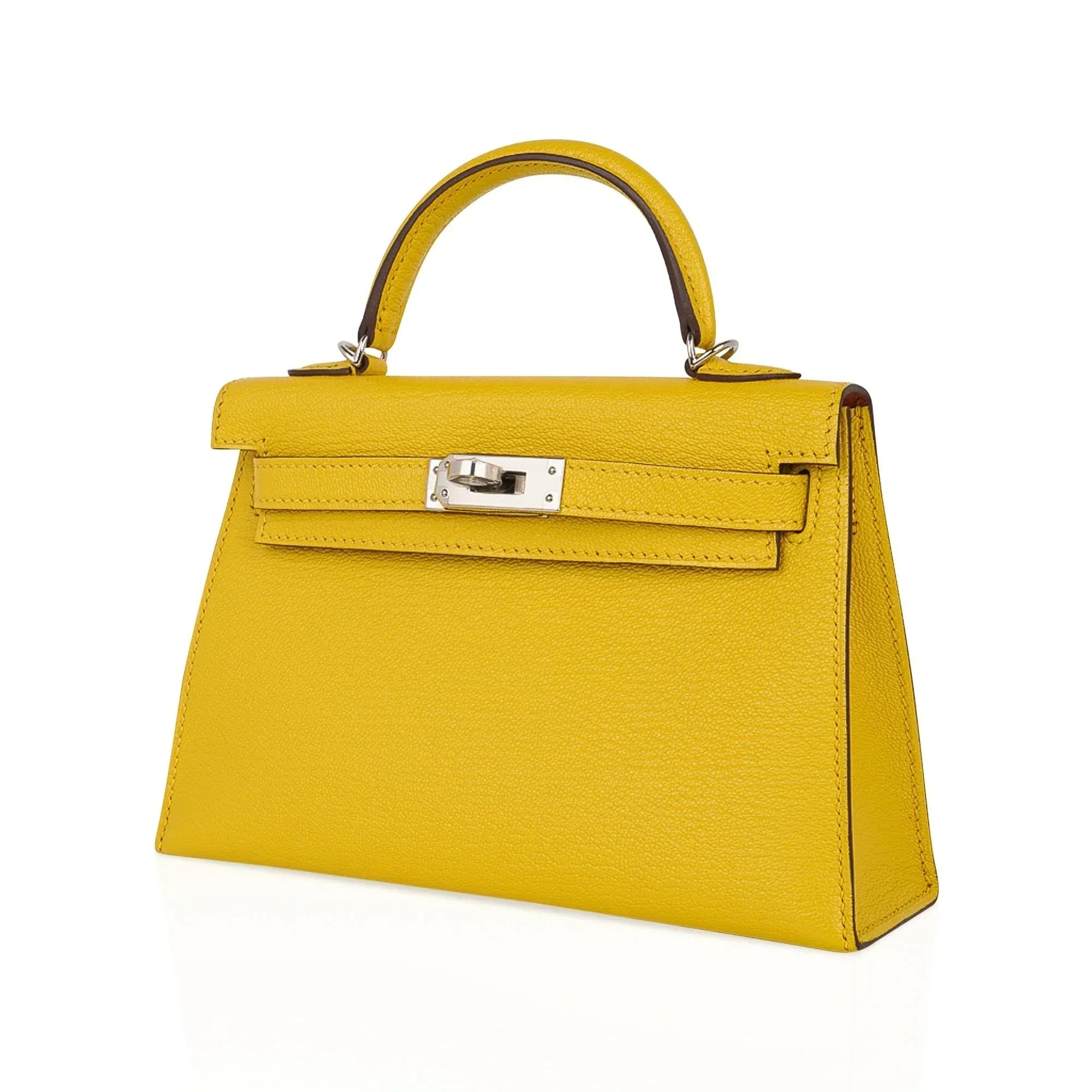 Verso Mini Kelly 20 Bag Sellier Jaune de Naples & Gold Chevre Leather with Palladium Hardware