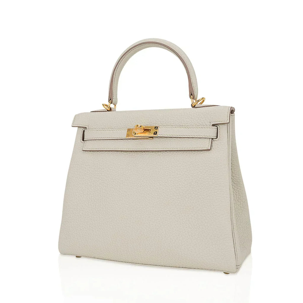 Kelly 25 Retourne Bag Beton Togo Leather with Gold Hardware