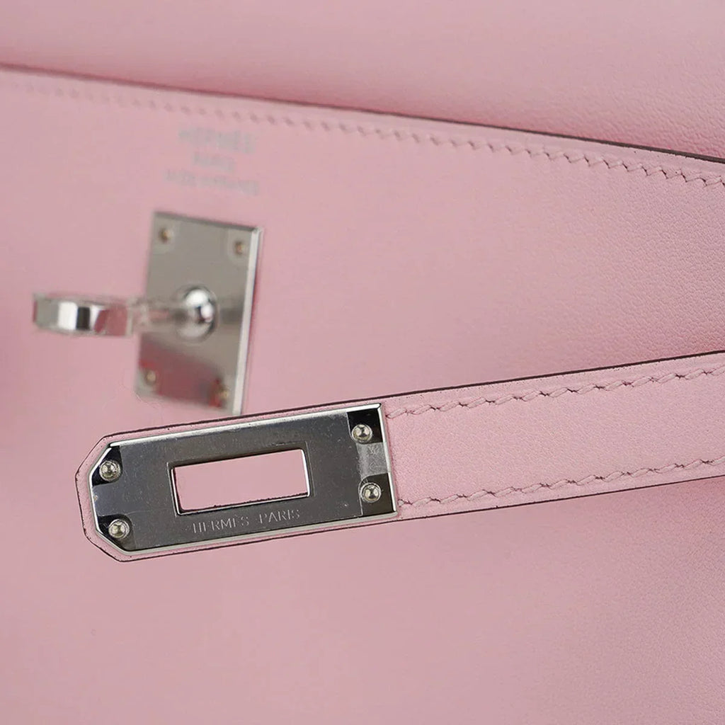 Kelly 25 Bag Rose Sakura Swift Leather with Palladium Hardware