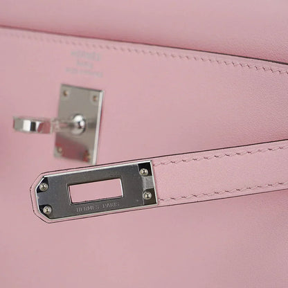 Kelly 25 Bag Rose Sakura Swift Leather with Palladium Hardware