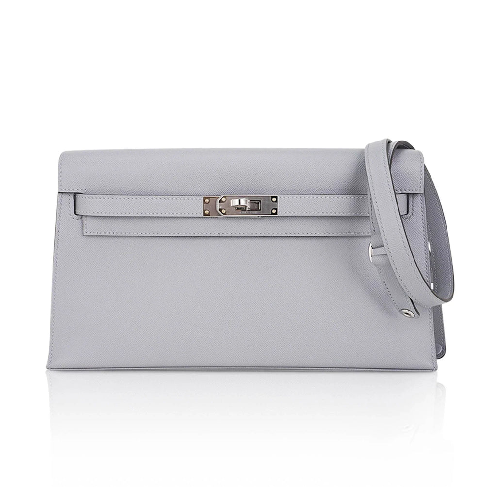 Kelly Elan Gris Pantin Veau Madame Leather with Palladium Hardware