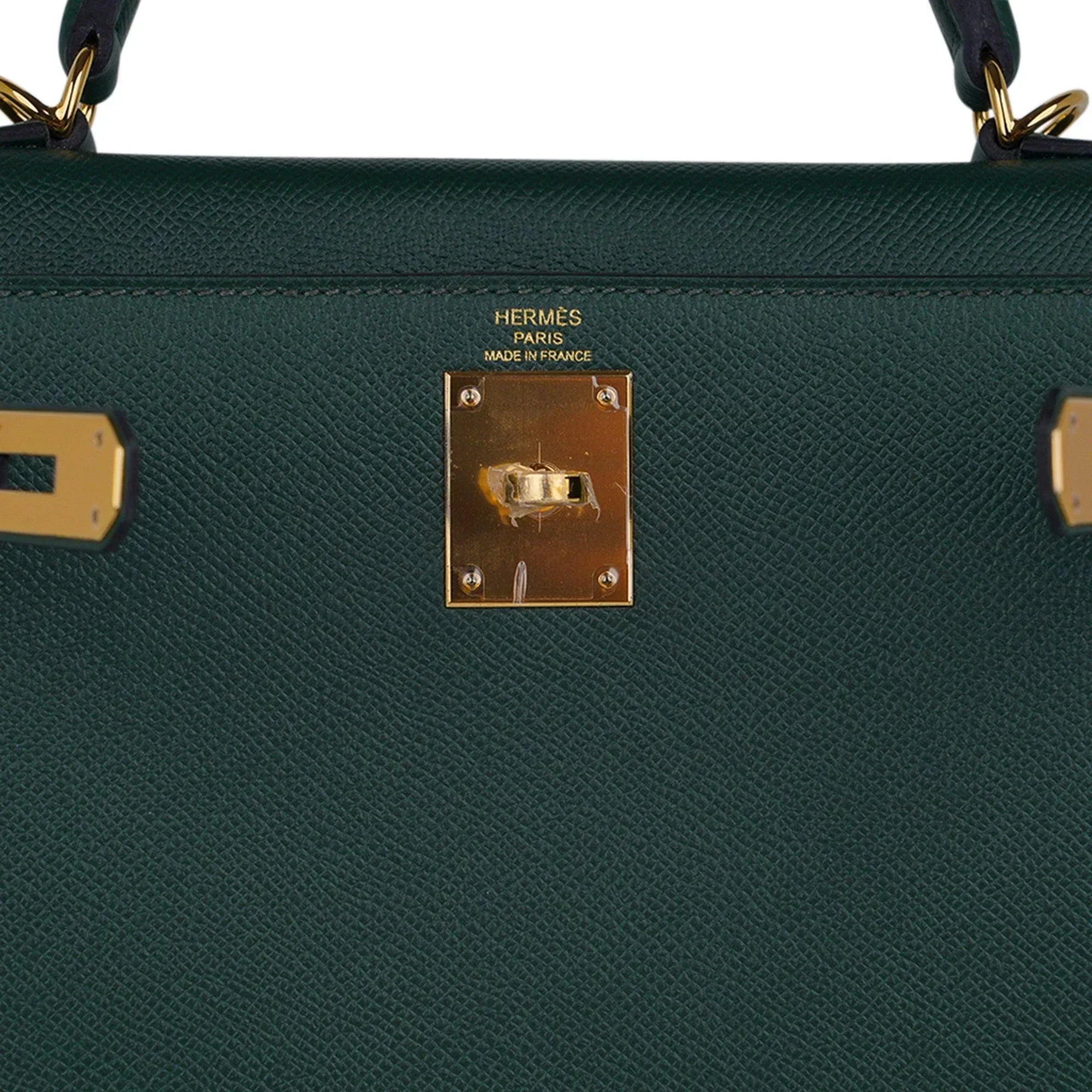 Kelly Sellier 28 Bag Vert Anglais Epsom Leather with Gold Hardware