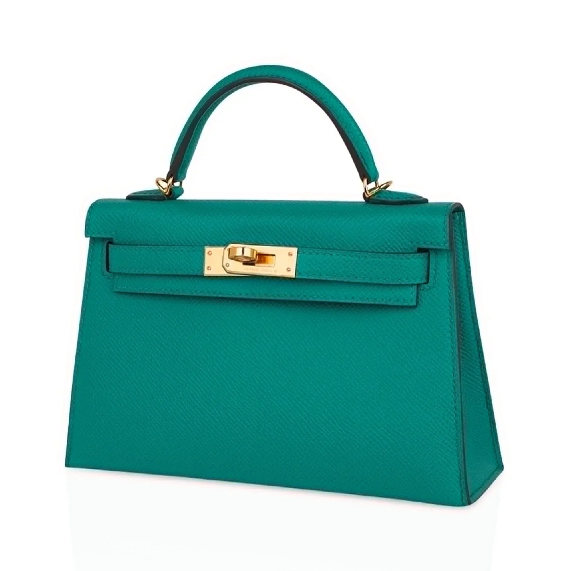 Kelly 20 Mini Sellier Bag Jade Epsom Leather Gold Hardware New w/Box
