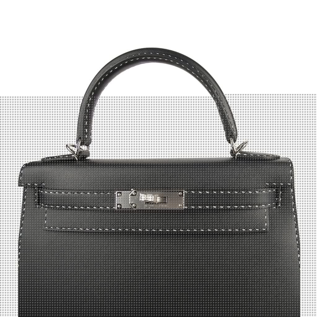 Kelly 28 Bag Black Un Point Sur Deux Veau Graine Monsieur Limited Edition