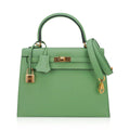 Kelly 25 Sellier Bag Vert Criquet Epsom Leather with Gold Hardware