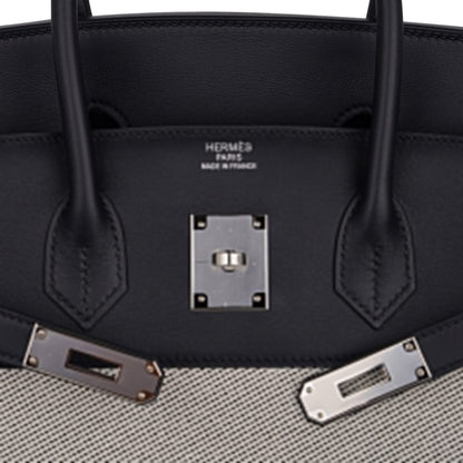 Birkin Fray Fray 35 Bag Black Swift Leather / Toile Limited Edition