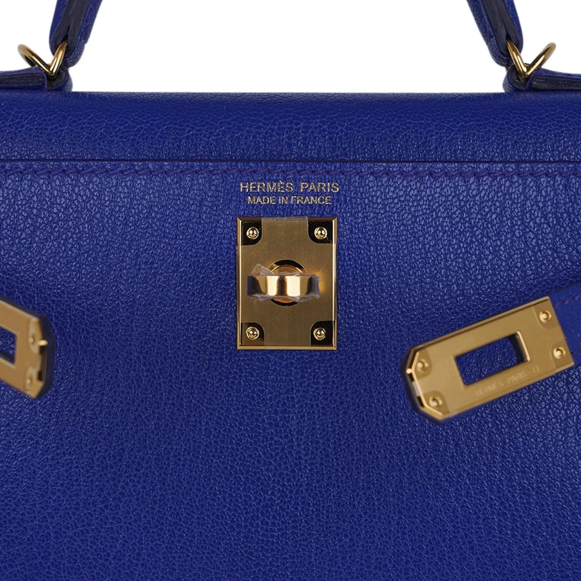 Kelly 20 Mini Sellier Bag Blue de Royal Chevre Leather Gold Hardware