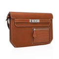 Kelly Depeches Touch Pouch 25 Bag Fauve Barenia Faubourg Leather and Gold Matte Alligator with Palladium Hardware