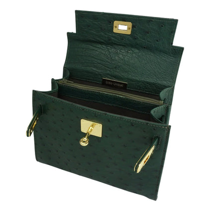 Kelly Cyprus green Cowhide Ostrich Grain Texture gold Hardware